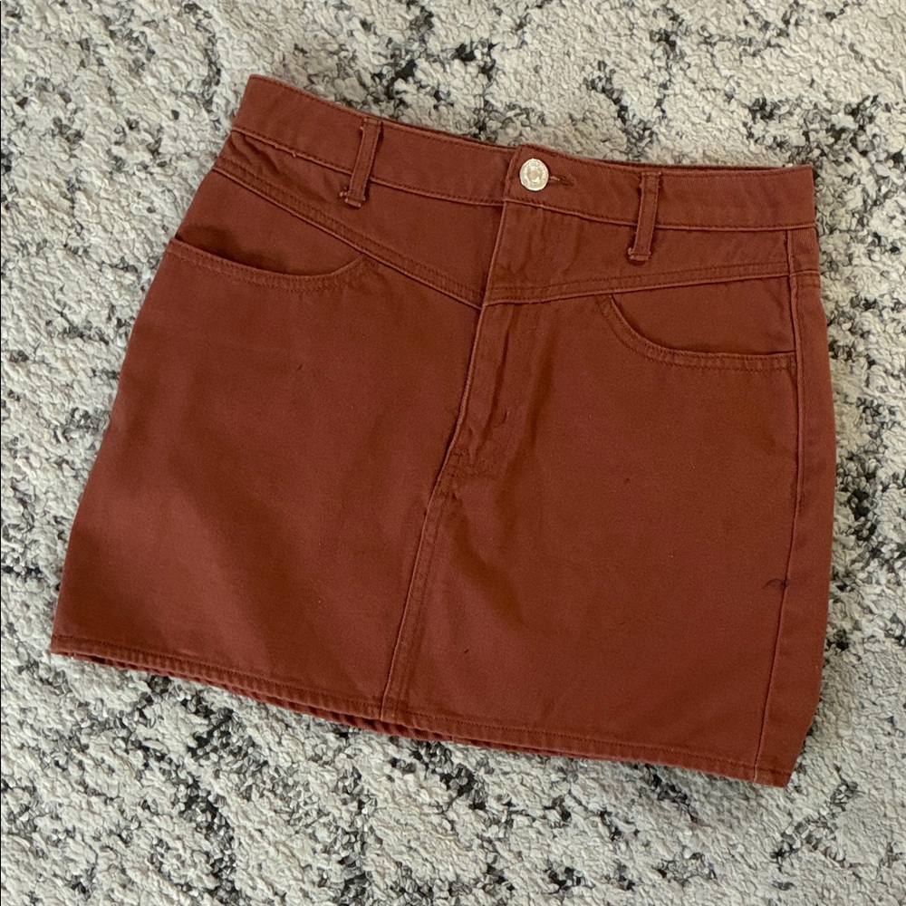 Forever 21 Women's Brown Jean Mini Skirt—-Size: Small